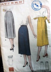 5883 50S LONGER TUBULAR JERSEY/1 PC SKIRT PATTERN 26''WST