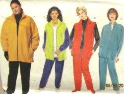 5890 SO EZ FLEECE/NYLON ZIPPY JACKET,VEST, PANTS PATTERN 22W-32W