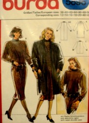 5896 Burda  NICE SWEATER KNIT LS DRESS,TUNIC, COAT PATTERN 12-20+40+42 uncut
