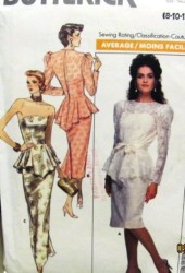 5896 STRAPPY OR NOT DRESS LENGTHS,PEPLUM TOP PATTERN 8-12