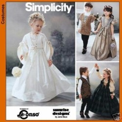 5909 SIMPLICITY CHILDREN'S WEDDING/ RENAISSANCE DRESS, JACKET PATTERN 3-8