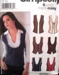 5910  Simplicity 6 EZ BUTTON OR NOT VESTS PATTERN 4-10 or 12 - 20 uncut choice