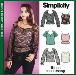 5912 JERSEY OR SILKY PULLOVER BLOUSES,KNIT CAMIS PATTERN  6-12