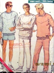 5916 87 MR STRETCH PULLOVER LS TOP,PANTS, SHORTS PATTERN XS-L-XL
