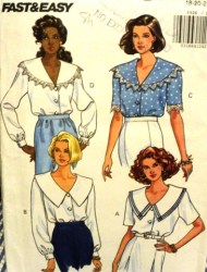 5926 SO EZ SEMI FIT SS-LS COLLAR BLOUSE PATTERN 18-22