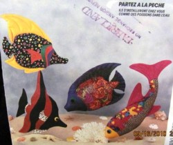 5930 4 COLORFUL TROPICAL FISH PILLOW CUSHION PATTERN