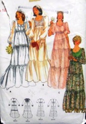 5938 BUTTERICK 1970s TIER BRIDES/ MAID GOWN, UNDERDRESS, TRAIN PATTERN 12