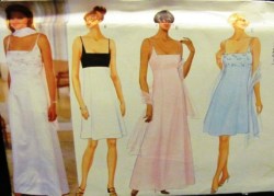 5938 EZ STRAPPY EMPIRE A-LINE DRESS LENGTHS,SCARF PATTERN 6-10