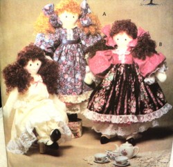 5949 BUTTERICK 22'' GAIL ANN CLOTH DOLL, VICTORIANA CLOTHES PATTERN