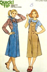 5958 CUTE 1970S OVERALL JUMPERS PATTERN 6-8