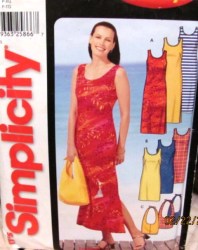 5998 SLEEVELESS SHIFT DRESS LENGTHS,HANDBAG EZ PATTERN 10-24