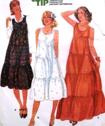 6013 JUNIOR PETITE KNEE-FLOOR BUTTON TIERED DRESS PATTERN 7 32''B