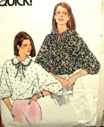 6023 70S LOOSE CROSSGRAIN COLLAR DOLMAN BLOUSE PATTERN 8-18