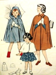 6034 50s GIRLS LONG AND SHORT CAPES,HOOD OR NOT PATTERN 12 30''