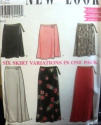 6041 NEW LOOK 6 WRAP SKIRTS LENGTHS PATTERN 8-18