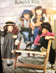 6047  BUTTERICK 36'' CHILD KIDS DOLL, 4 DIFFERENT FACES, DRESS PATTERN UNCUT