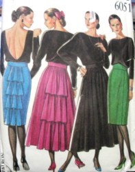 6051 LONG/SHORT BACK BUSTLE TIER ST-FLARE SKIRT PATTERN 8-14