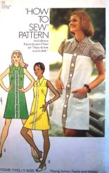 6084 1973 CUTE YOKE SHORT DRESS SS OR NOT PATTERN 11/12 32''