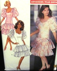 6107 GIRLY DROP WAIST SHORTER RUFFLE DRESS,BOW PATTERN 12-16