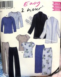 6147 New Look  EZ 2 HR SILKY SS-LS TOPS, BOTTOMS, JACKET PATTERN 10-22 uncut