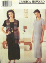 6157 LONG SS A-DRESS, BUTTON VEST PATTERN 8-12
