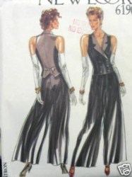 6190 DBL BREASTED VEST, FLARE PANTS WOW NEW LOOK PATTERN 8-20