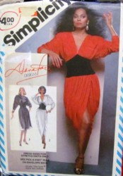 6204 KNIT TULIP LS DOLMAN MIDRIFF PEG DRESS KNEE-FLR PATTERN 10