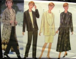 6208 EZ BUTTERICK JACKET,LONG DUSTER, SHORT SLEEVE TOP, DRESS, PANTS PATTERN 8-24 3 SIZES
