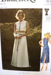 6234 NORMA TULLO CROP LACED TOP,LONG SLIT SKIRT PATTERN 12 34