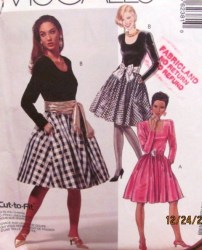 6238 MCCALLS LONG SLEEVE  FLARE SWING DRESS, PETTICOAT, BELT PATTERN 6-10
