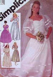 6241 LINED/UNLINED BRIDES/MAID DRESS LENGTHS PATTERN 8,10,12,14