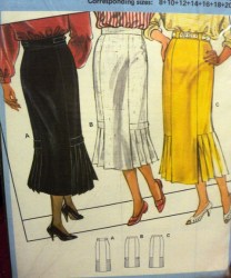 6242 BURDA LONGER LOWER PLEAT SKIRTS PATTERN 8-20+40