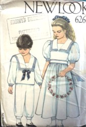 6269  NEW LOOK GIRLS SS FLARE LONG DRESS,BOYS SAILOR SUIT PATTERN 2-7 YRS