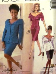 6293 McCalls  SS-LS DRAPE COLLAR TOP, SKIRT 2PC DRESS DESIGNER PATTERN 14-18 OR 12-16 CHOICE