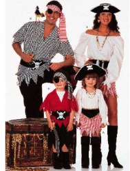 6295 FAMILY OF PIRATES, BUCANEERS COSTUME PATTERN KIDS/ADLT