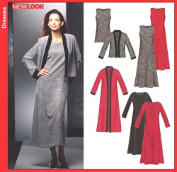6305 LONG TIED DRESS SLVS OR NOT,DUSTER COAT PATTERN 10-22