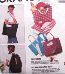 6320 6877 MCCALLS TOTE, DUFFLE BAGS, ECO ECONO/ LUNCH BAG/ BACKPACK PATTERN