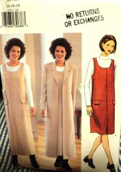 6331 EZ LONG DUSTER,PULLOVER A-JUMPER LENGTHS PATTERN 14-18