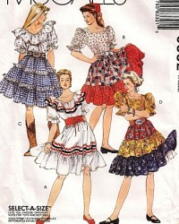6332 McCalls  PEASANT TOP, SWING TIER SKIRT,PETTICOAT PATTERN  14-18  cut