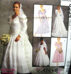 6334 DROP WST BRIDES/MAID GOWN DETACH TRAIN PATTERN 6-14 3 SIZES