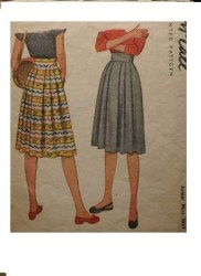 6346 McCalls 1946 FLARE  PLEAT SKIRT PATTERN WAIST 28''