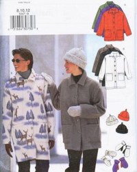 6347 EZ UNLINED FLEECE/WOOL A-JACKET, HAT, MITTENS PATTERN 8-22