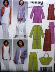 6350 EZ SLVLSS DRESS,TOP,PANTS,COAT,JACKET,BAG PATTERN 10-22