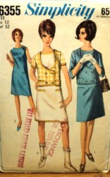 6355 SLEEVELESS 65 DRESS LENGTHS,2 BREASTED JACKET PATTERN 12 32