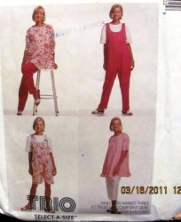 6410 MATERNITY TUNIC,JUMPSUIT LENGTHS,PANTS LENGTHS PATTERN 8-24