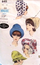 6411 VOGUE WIDE / NARROW BRIM HIGH FASHION 60S BRIM HATS JOHN FREDERICS PATTERN 22"
