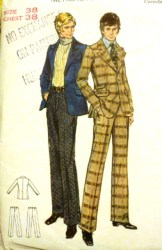 6425 Butterick  70S MEN'S HI FIT LAPEL SUIT JACKET,PANTS PATTERN 38'' or 42 CHEST choice uncut