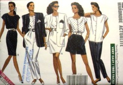 6450 BUTTERICK LONG JACKET,  CAP TOP, SKIRT, PANTS, SHORTS PATTERN 12-16