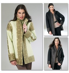 6456 LOOSE OPEN CONTRAST REVERSIBLE LINED JACKETS PATTERN 16-26