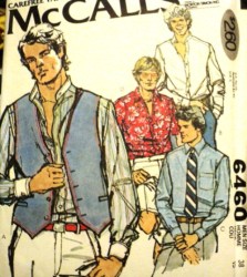 6460 1979 MEN'S BUTTON SS-LS SHIRT,BUTTON VEST PATTERN 38